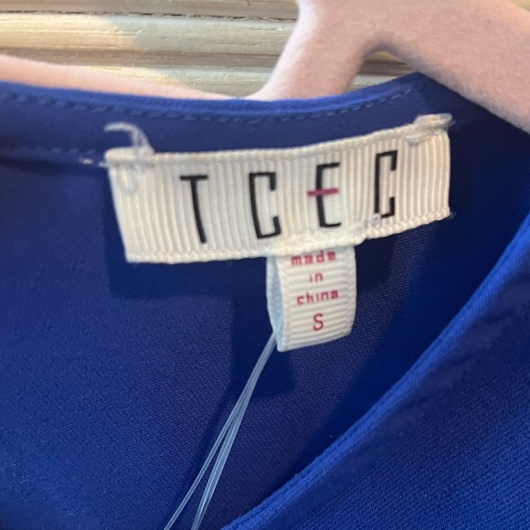 TCEC Blue Flutter Sleeve Ruffled Blouse - Picture 2 of 3